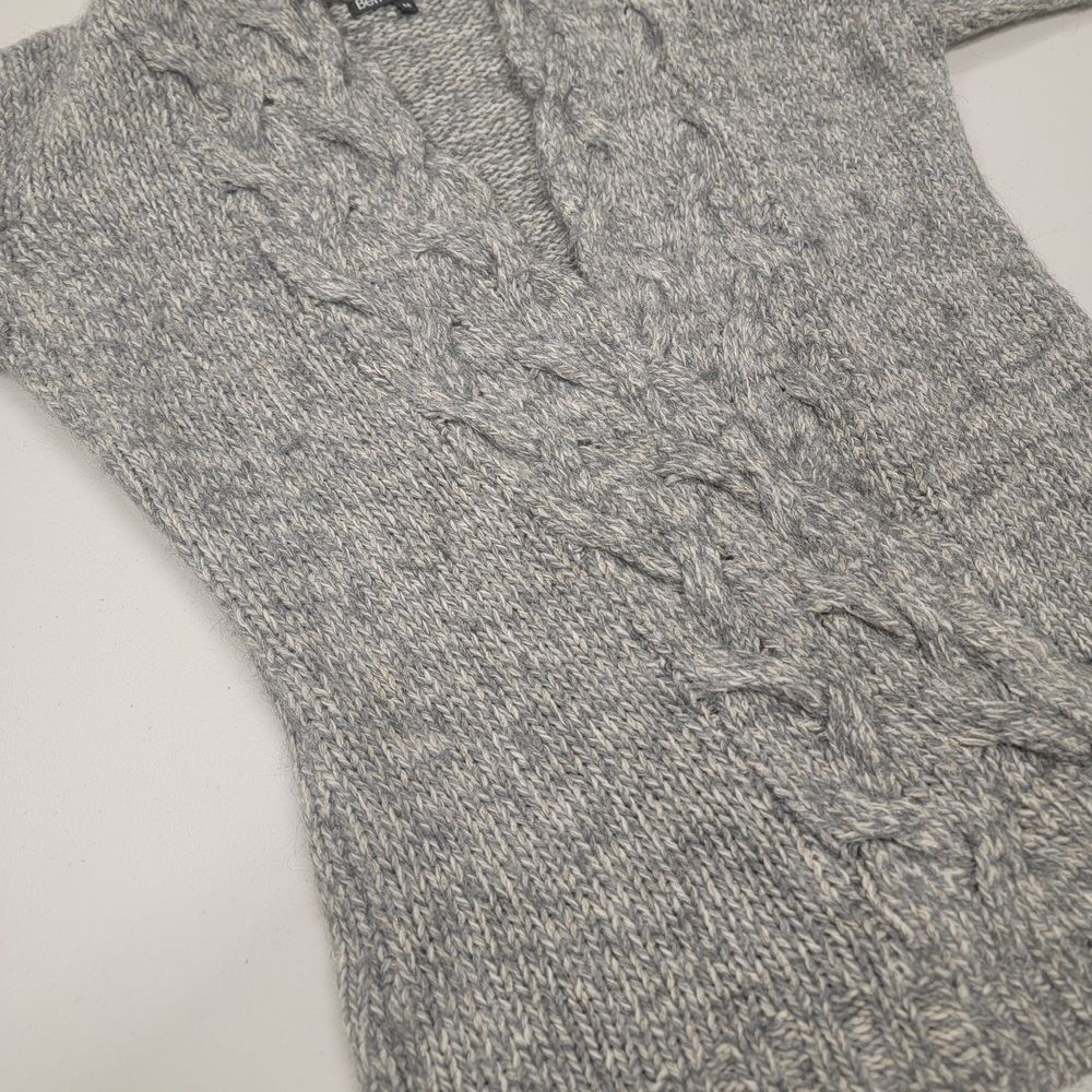 Italian Alpaca Blend Knit Neutral Cable Knit Cardigan Sweater - Picture 11 of 15